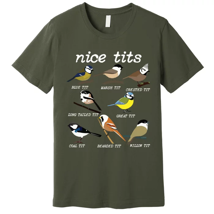 Funny Tit Birds Birdwatcher Premium T-Shirt