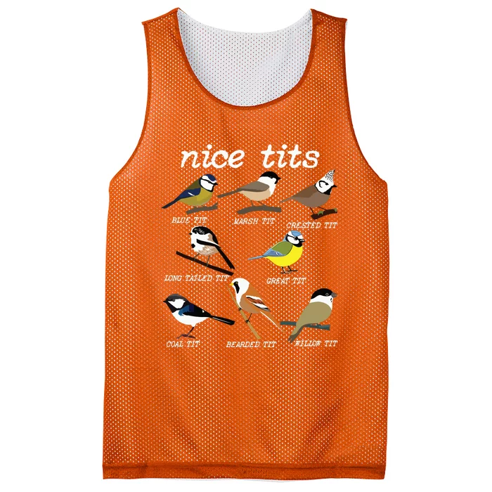 Funny Tit Birds Birdwatcher Mesh Reversible Basketball Jersey Tank