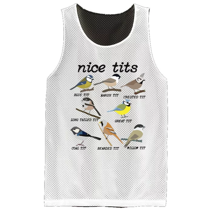 Funny Tit Birds Birdwatcher Mesh Reversible Basketball Jersey Tank