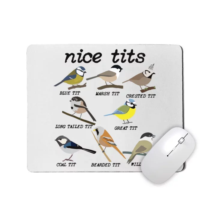 Funny Tit Birds Birdwatcher Mousepad