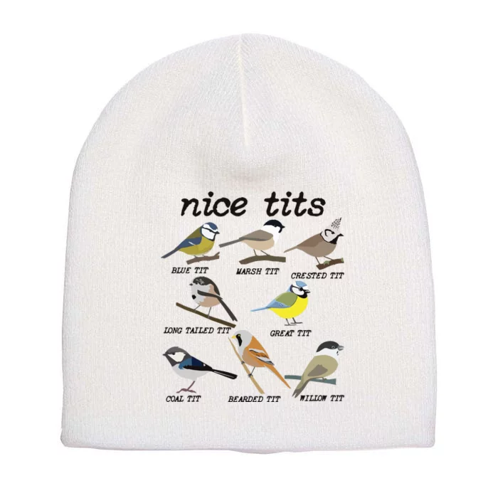 Funny Tit Birds Birdwatcher Short Acrylic Beanie