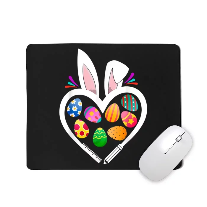 Funny Teacher Bunny Heart Easter Eggs Rabbit Easter Day Mousepad