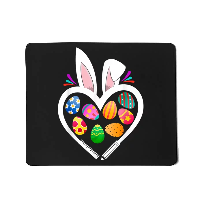 Funny Teacher Bunny Heart Easter Eggs Rabbit Easter Day Mousepad