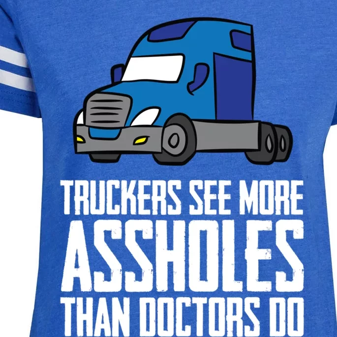 Funny Trucker Big Rig Semi Trailer Truck Driver Great Gift Enza Ladies Jersey Football T-Shirt