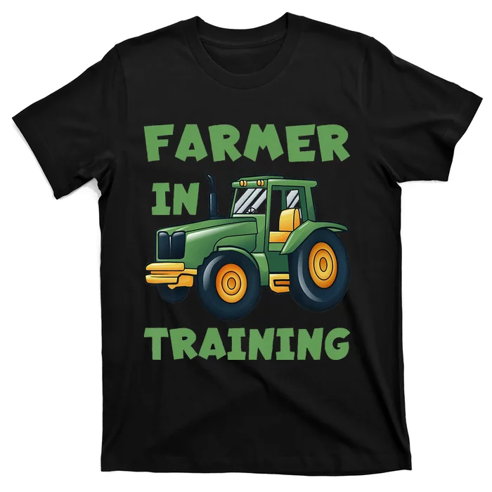 Funny Tractor Boy Farmer In Training Tractor T-Shirt