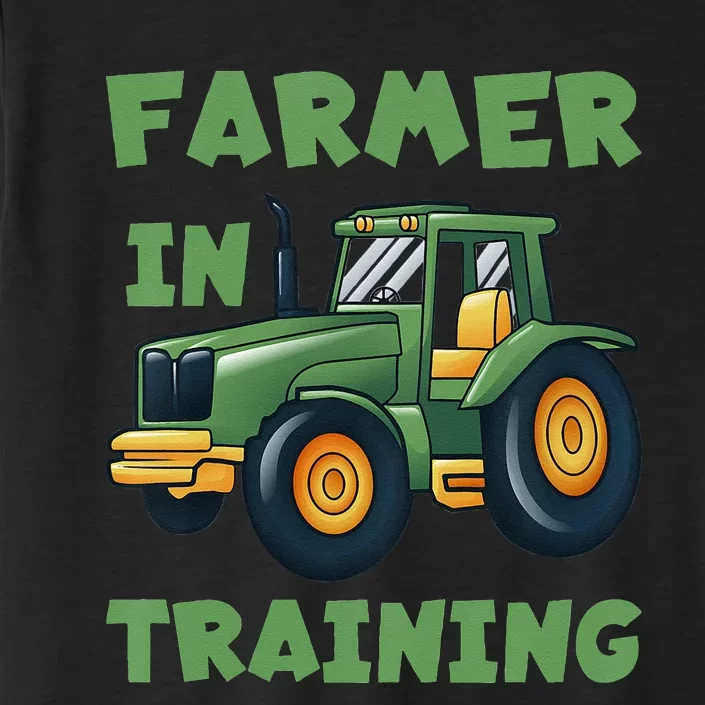 Funny Tractor Boy Farmer In Training Tractor ChromaSoft Performance T-Shirt