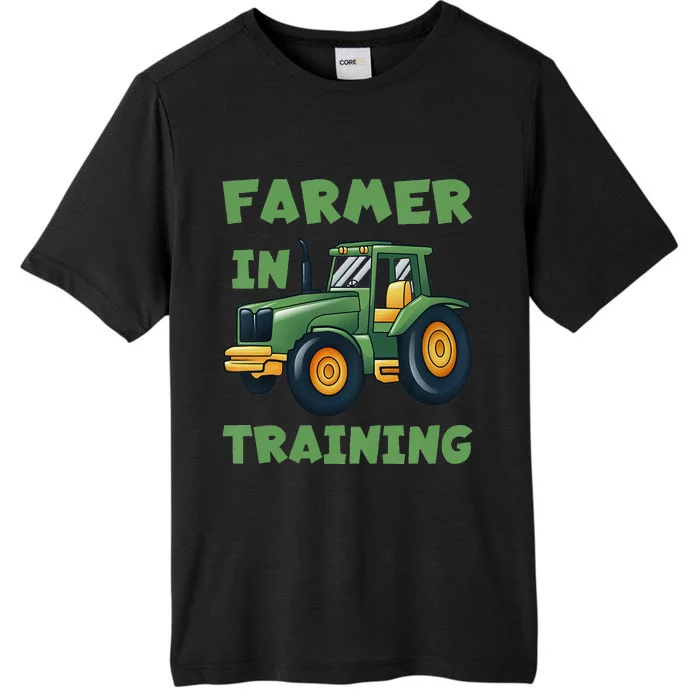 Funny Tractor Boy Farmer In Training Tractor ChromaSoft Performance T-Shirt