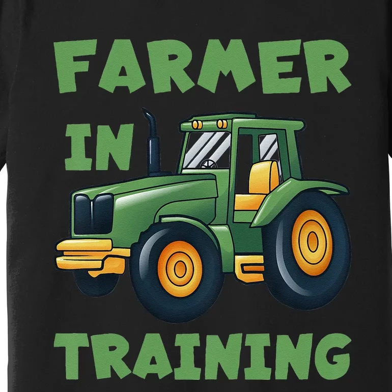 Funny Tractor Boy Farmer In Training Tractor Premium T-Shirt