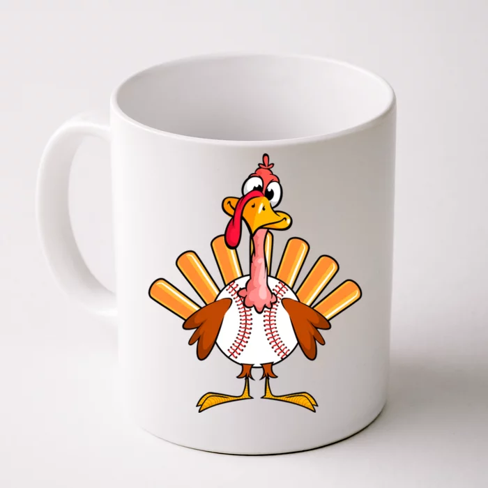 Funny Turkey Baseball Player Thanksgiving Day Baseball Lover Cute Gift Front & Back Coffee Mug