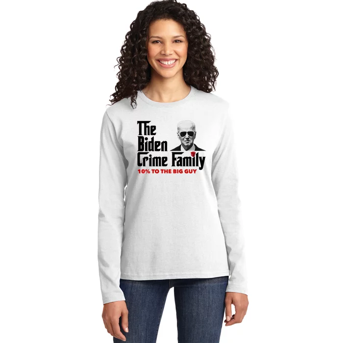 Funny The Biden Crime Family Anti Biden Liberals Democrats Ladies Long Sleeve Shirt