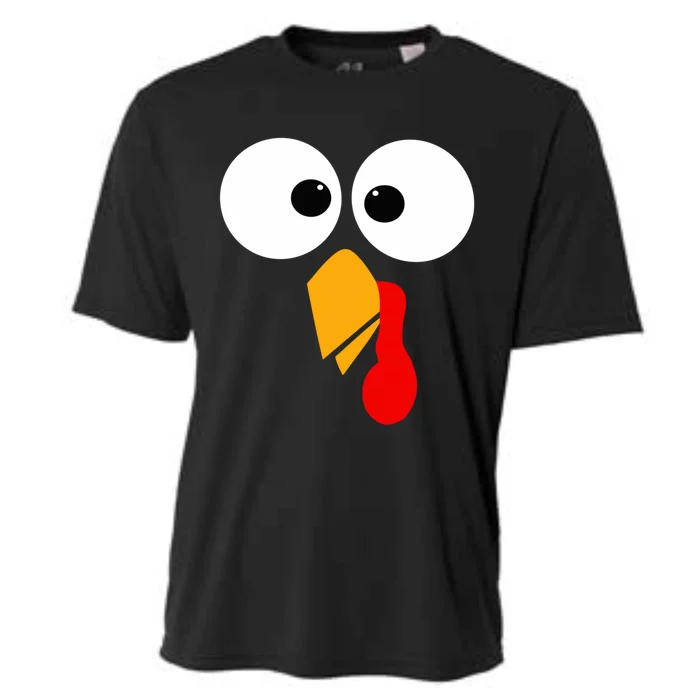 Funny Turkey Bird Chicken Face Thanksgiving Turkey Trot Run Gift Cooling Performance Crew T-Shirt