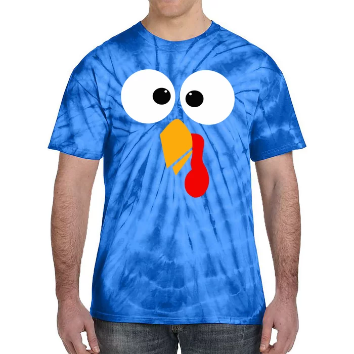 Funny Turkey Bird Chicken Face Thanksgiving Turkey Trot Run Gift Tie-Dye T-Shirt