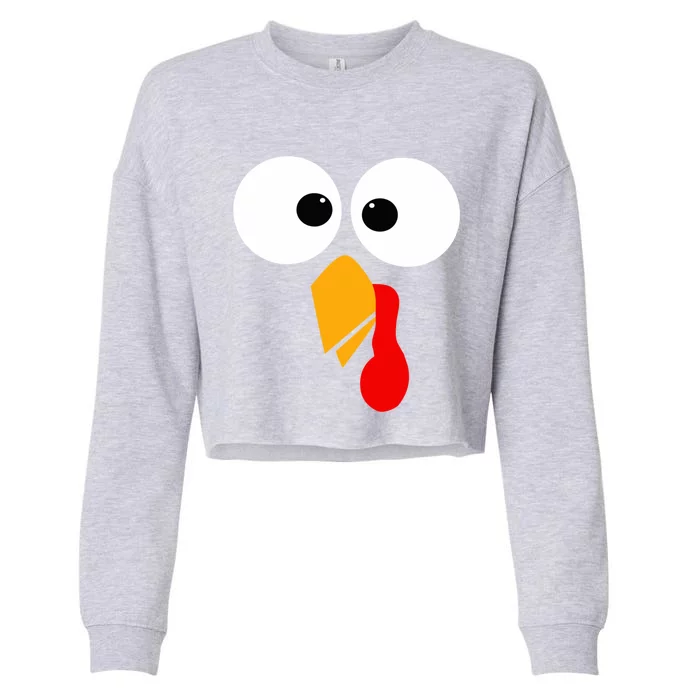 Funny Turkey Bird Chicken Face Thanksgiving Turkey Trot Run Gift Cropped Pullover Crew