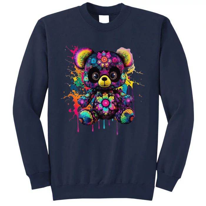 Funny Teddy Bear Hip Hop Colorful Tall Sweatshirt