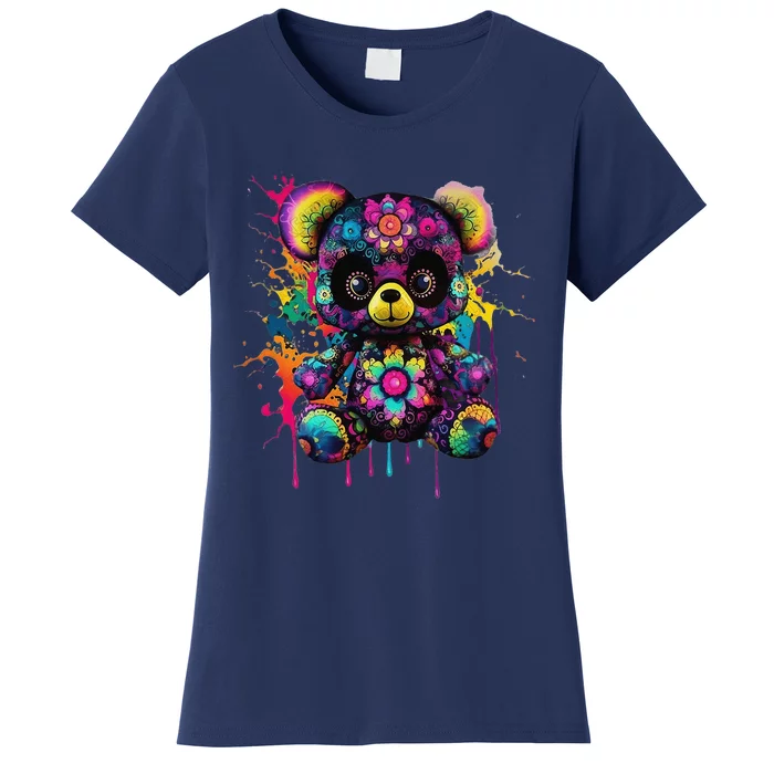 Funny Teddy Bear Hip Hop Colorful Women's T-Shirt