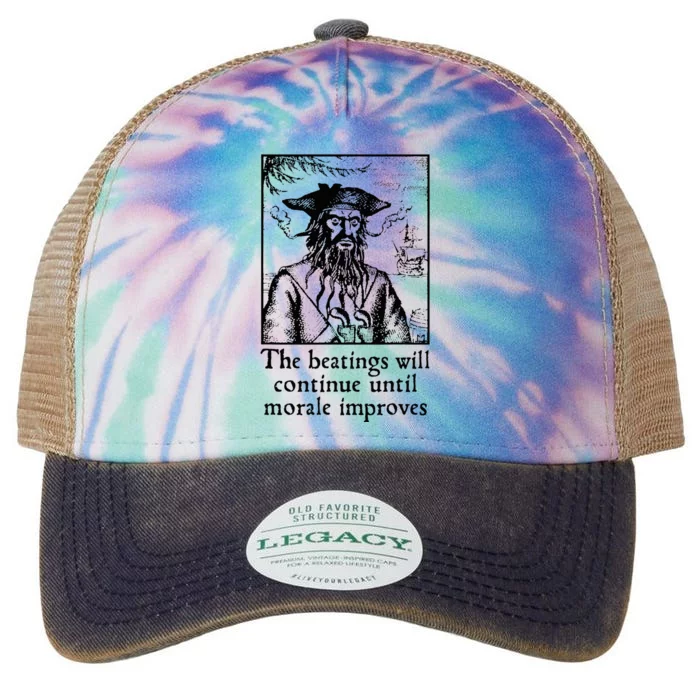 Funny The Beatings Will Continue Until Morale Improves Legacy Tie Dye Trucker Hat