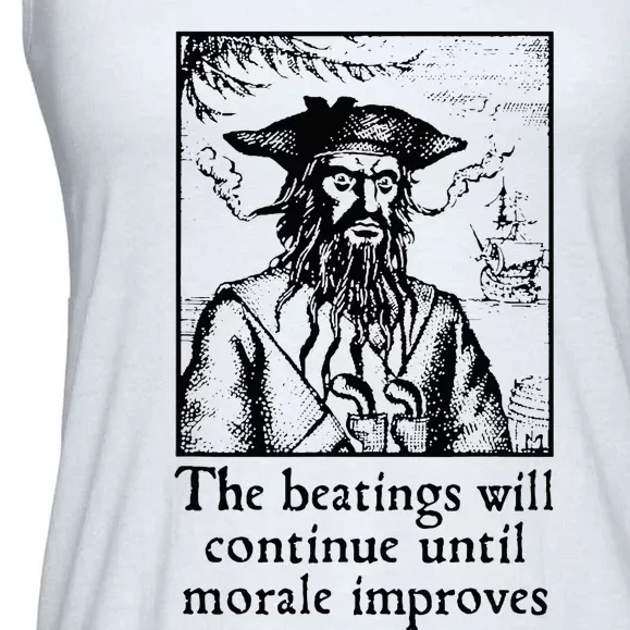 Funny The Beatings Will Continue Until Morale Improves Ladies Essential Flowy Tank