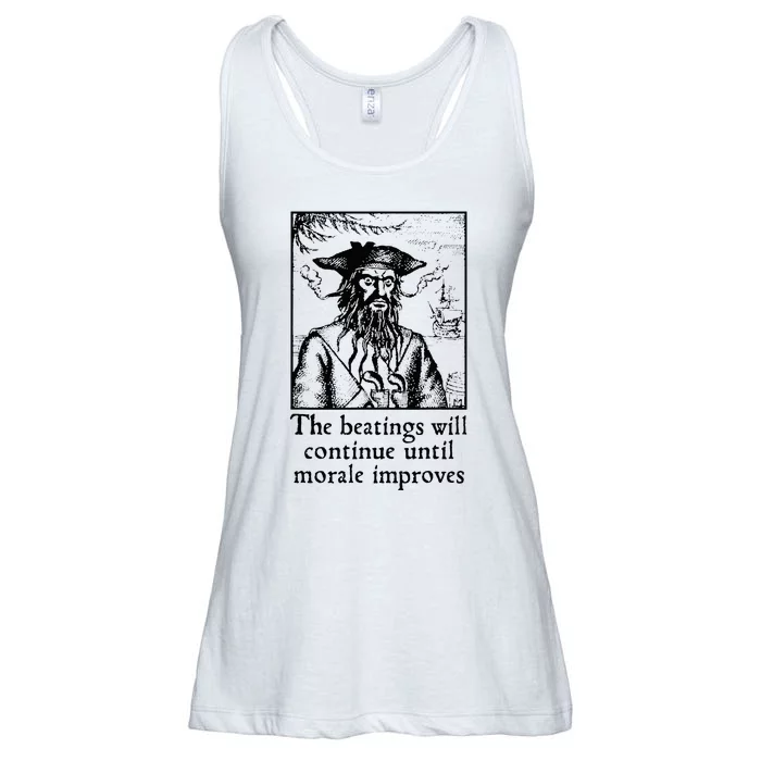 Funny The Beatings Will Continue Until Morale Improves Ladies Essential Flowy Tank