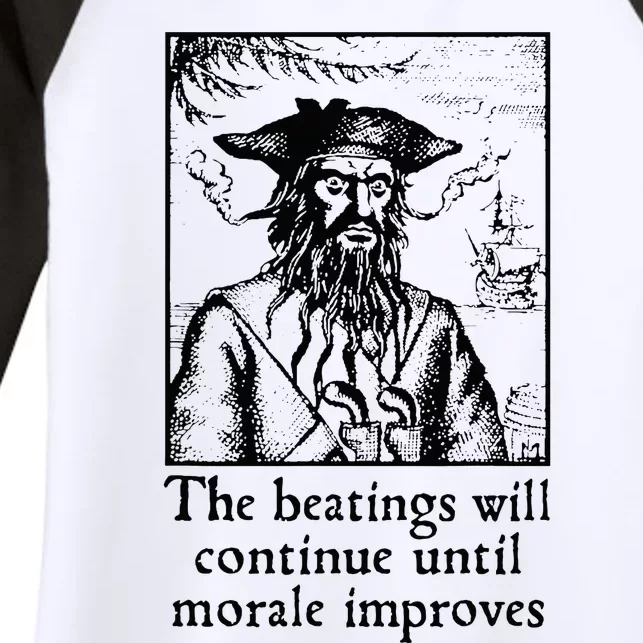 Funny The Beatings Will Continue Until Morale Improves Women's Tri-Blend 3/4-Sleeve Raglan Shirt