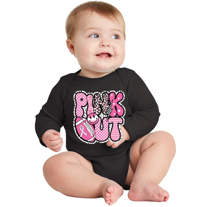 Football Team Breast Cancer Awareness Month Baby Long Sleeve Bodysuit