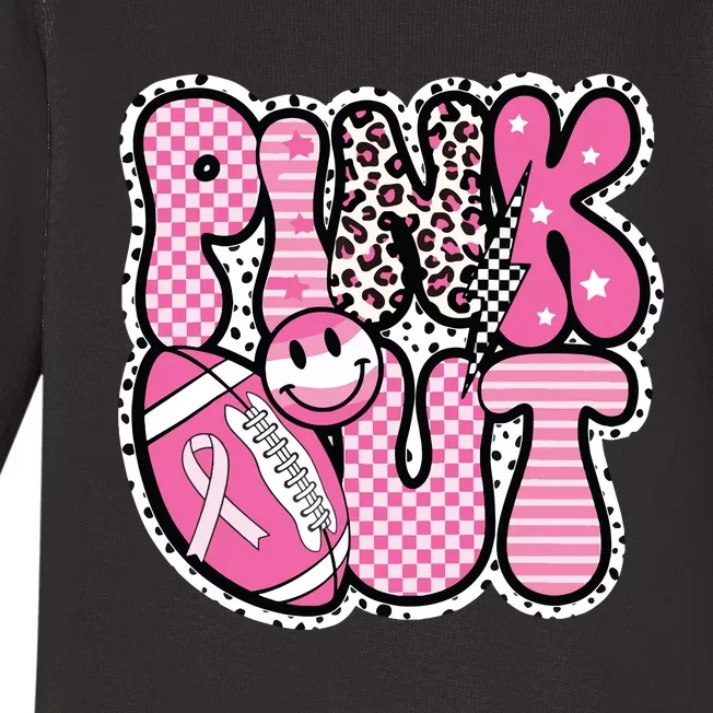 Football Team Breast Cancer Awareness Month Baby Long Sleeve Bodysuit