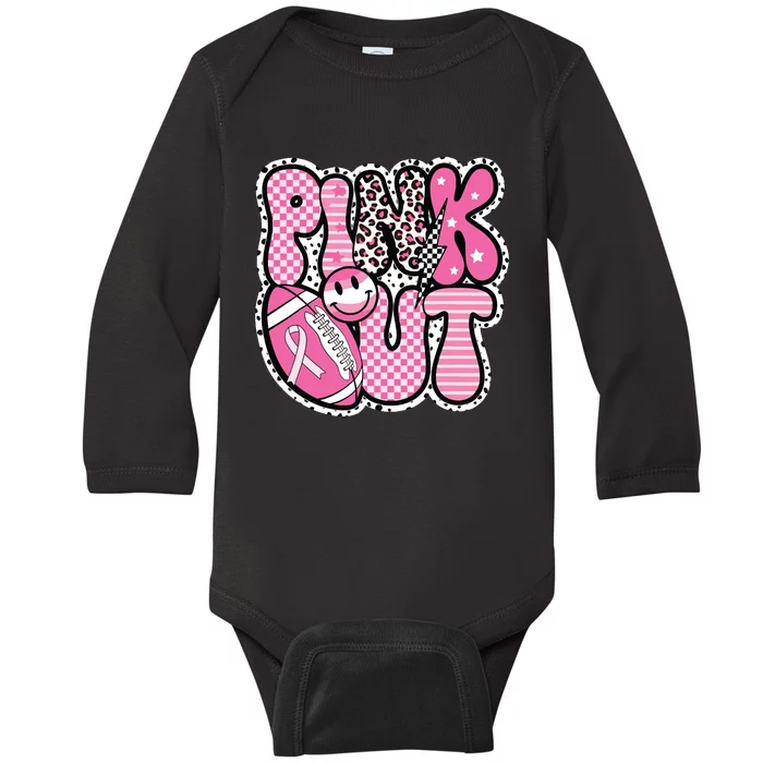 Football Team Breast Cancer Awareness Month Baby Long Sleeve Bodysuit