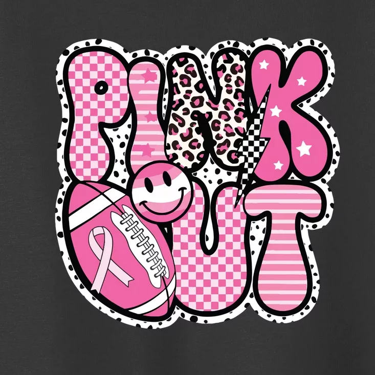 Football Team Breast Cancer Awareness Month Toddler T-Shirt