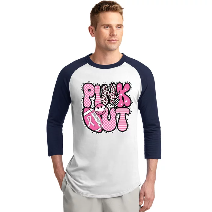 Football Team Breast Cancer Awareness Month Baseball Sleeve Shirt