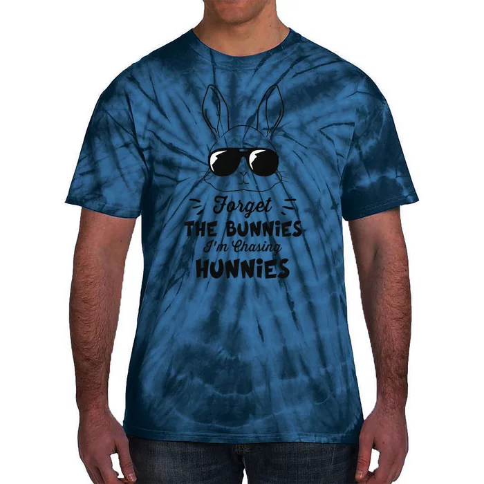 Forget The Bunnies I'm Chasing Hunnies Funny Easter Tie-Dye T-Shirt