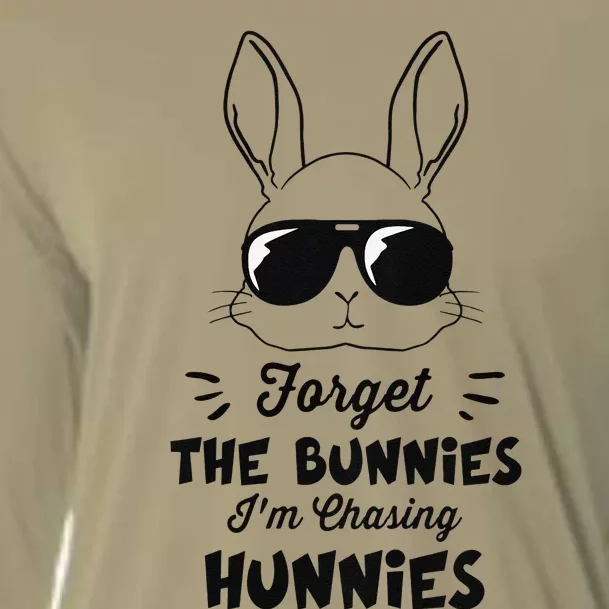 Forget The Bunnies I'm Chasing Hunnies Funny Easter Cooling Performance Long Sleeve Crew