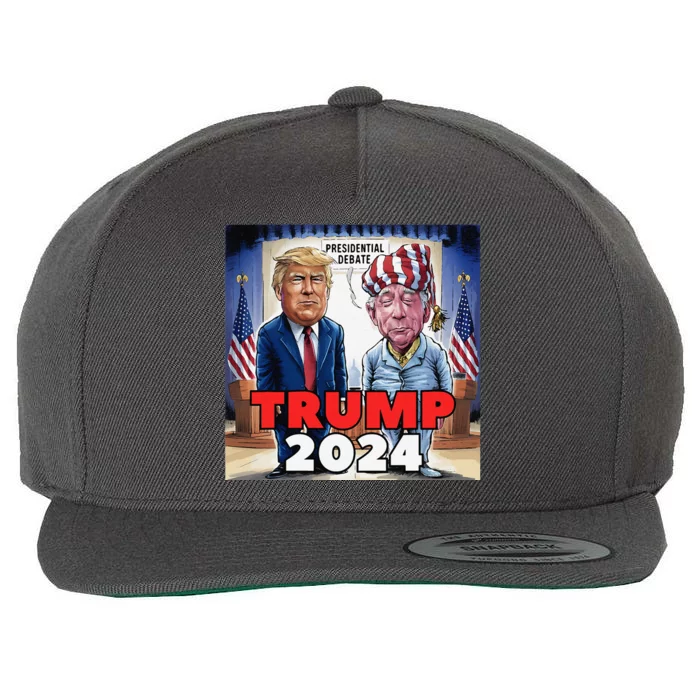 Funny Trump Biden Presidential Election Debate 2024 Wool Snapback Cap