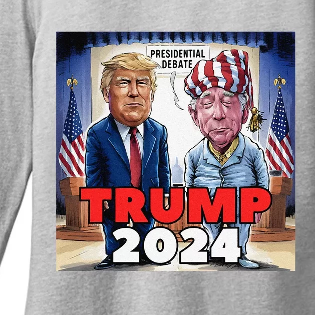 Funny Trump Biden Presidential Election Debate 2024 Womens CVC Long Sleeve Shirt