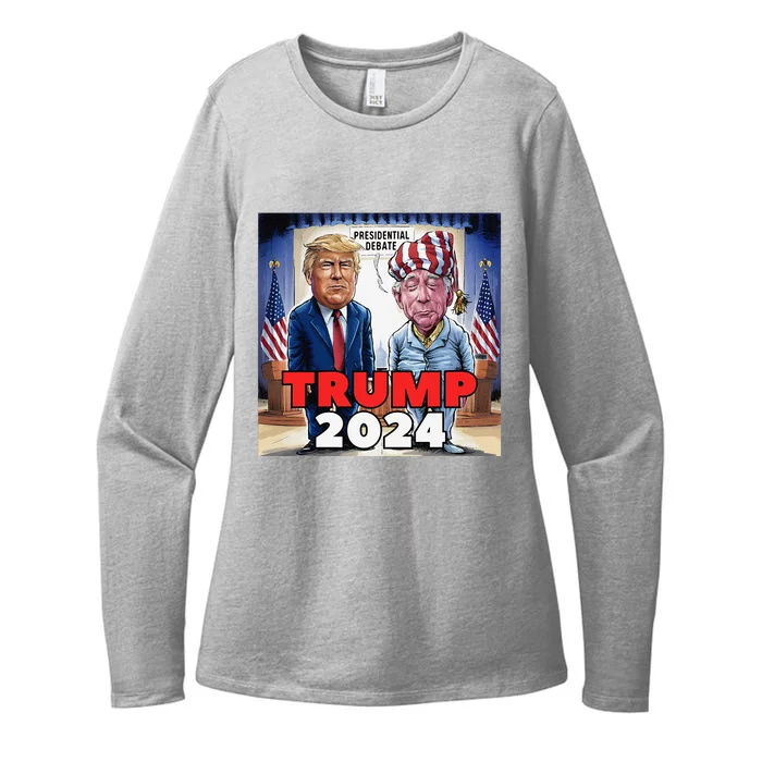 Funny Trump Biden Presidential Election Debate 2024 Womens CVC Long Sleeve Shirt