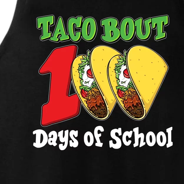 Funny Taco Bout 100 Days Of School Ladies Tri-Blend Wicking Tank