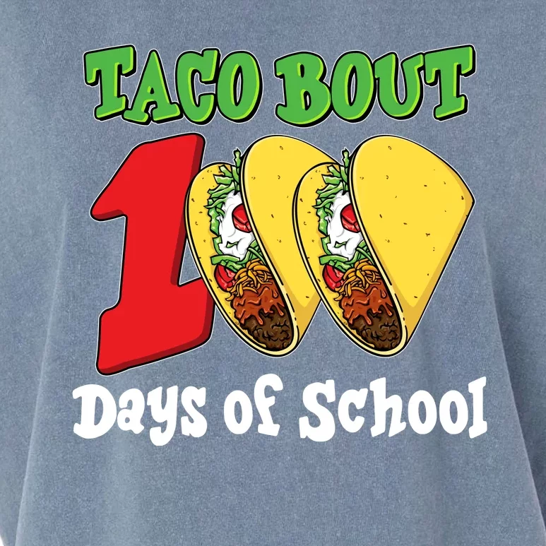 Funny Taco Bout 100 Days Of School Garment-Dyed Women's Muscle Tee