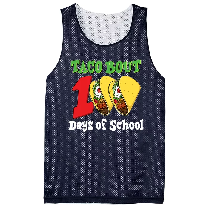 Funny Taco Bout 100 Days Of School Mesh Reversible Basketball Jersey Tank