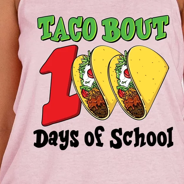 Funny Taco Bout 100 Days Of School Women's Knotted Racerback Tank