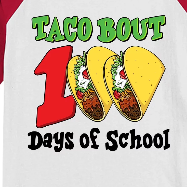 Funny Taco Bout 100 Days Of School Kids Colorblock Raglan Jersey