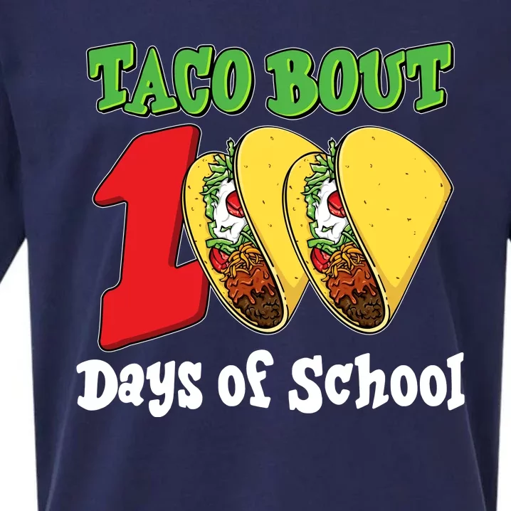 Funny Taco Bout 100 Days Of School Sueded Cloud Jersey T-Shirt