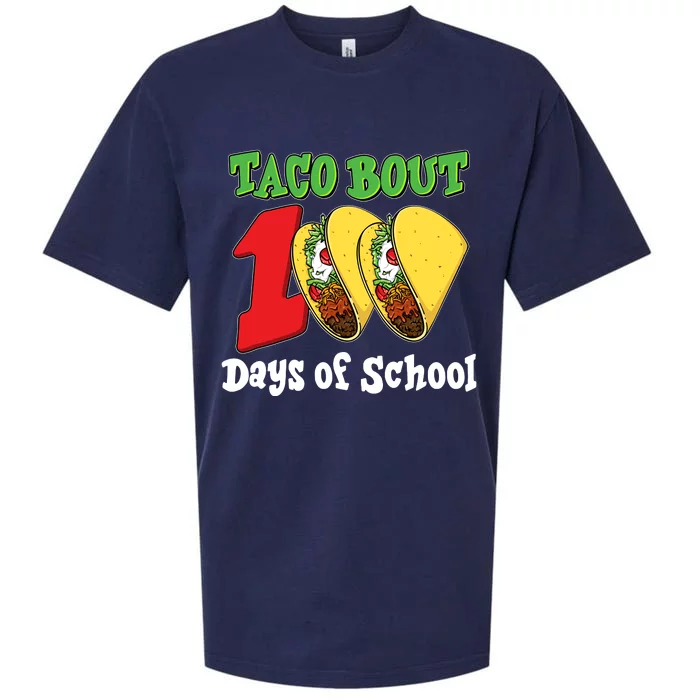 Funny Taco Bout 100 Days Of School Sueded Cloud Jersey T-Shirt