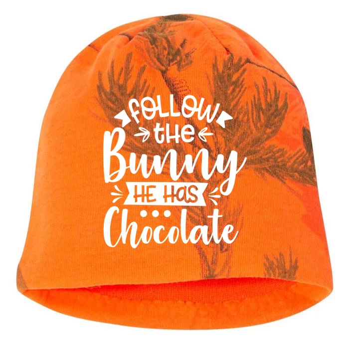 Follow The Bunny He Has The Chocolate Great Gift Kati - Camo Knit Beanie