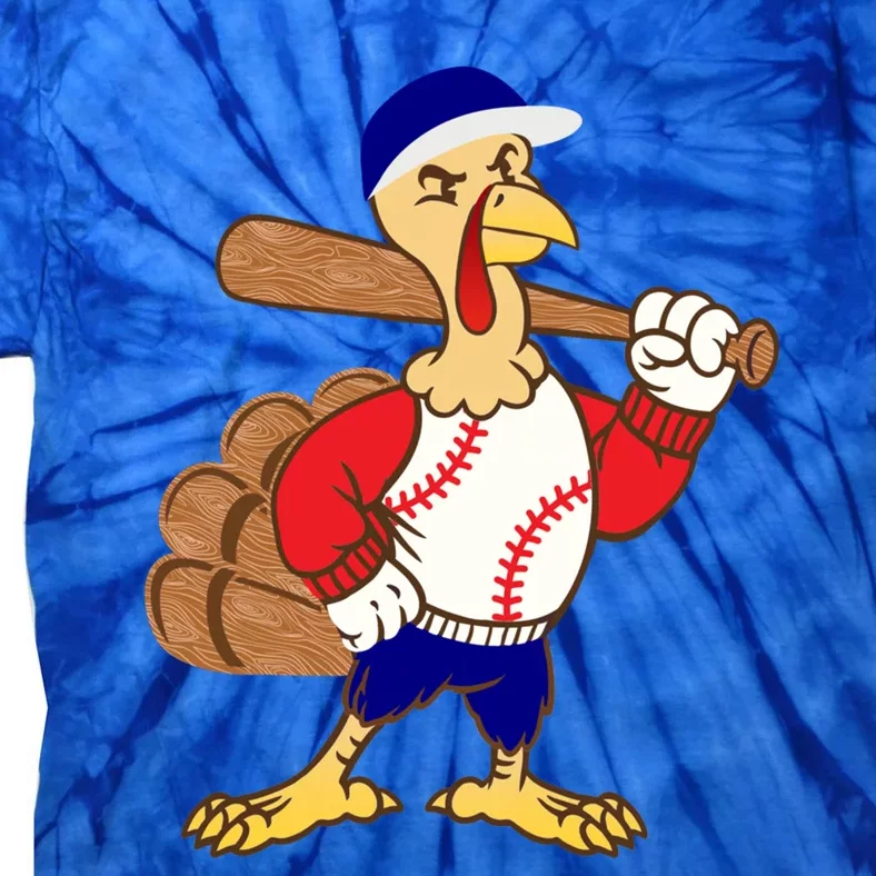 Funny Thanksgiving Baseball Turkey Gift Tie-Dye T-Shirt