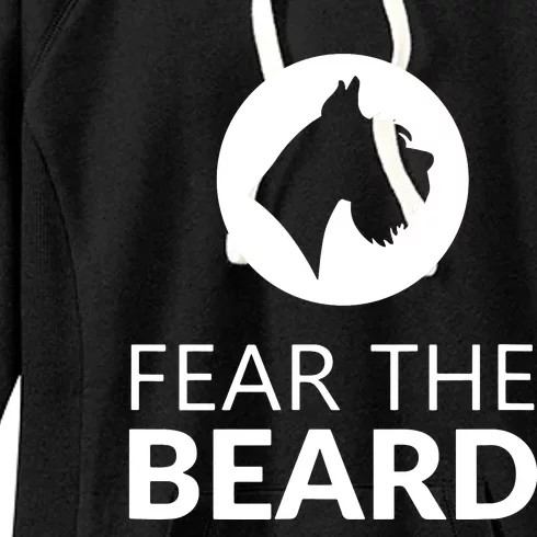 Fear The Beard Funny Schnauzer Lover Women's Fleece Hoodie