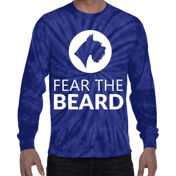 Fear The Beard Funny Schnauzer Lover Tie-Dye Long Sleeve Shirt