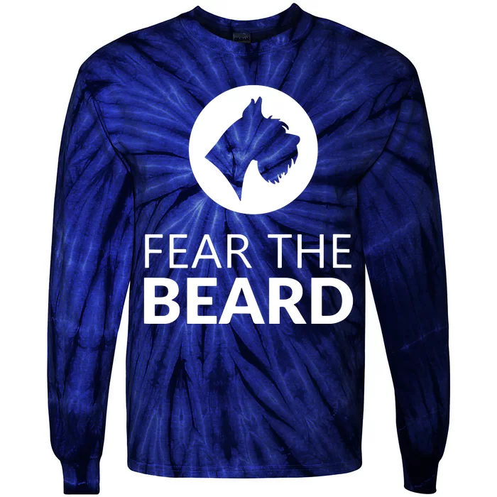 Fear The Beard Funny Schnauzer Lover Tie-Dye Long Sleeve Shirt