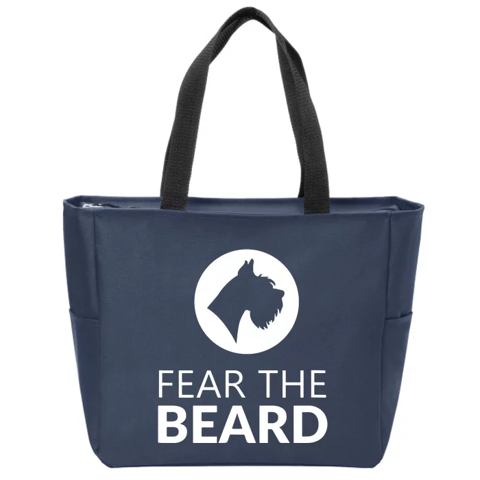 Fear The Beard Funny Schnauzer Lover Zip Tote Bag