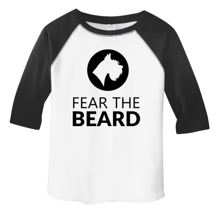 Fear The Beard Funny Schnauzer Lover Toddler Fine Jersey T-Shirt