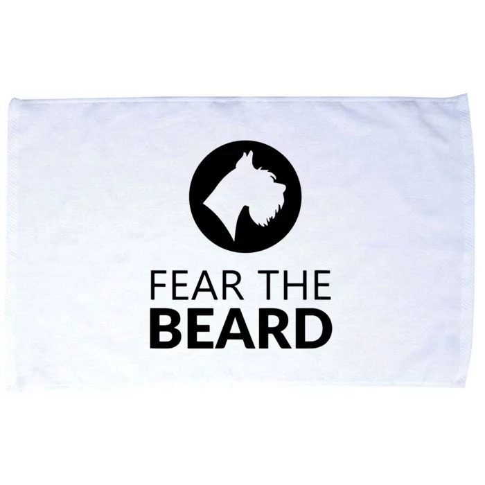 Fear The Beard Funny Schnauzer Lover Microfiber Hand Towel