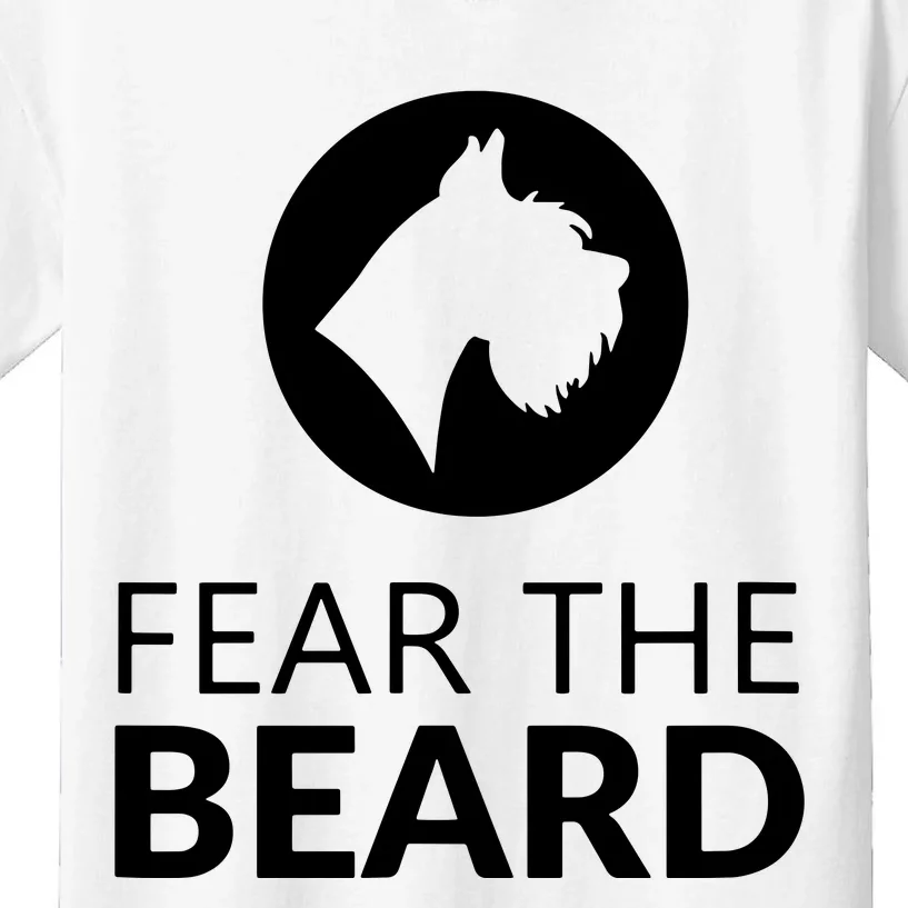 Fear The Beard Funny Schnauzer Lover Kids T-Shirt