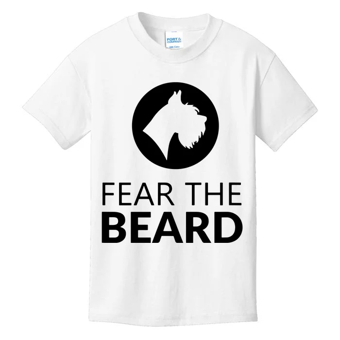 Fear The Beard Funny Schnauzer Lover Kids T-Shirt